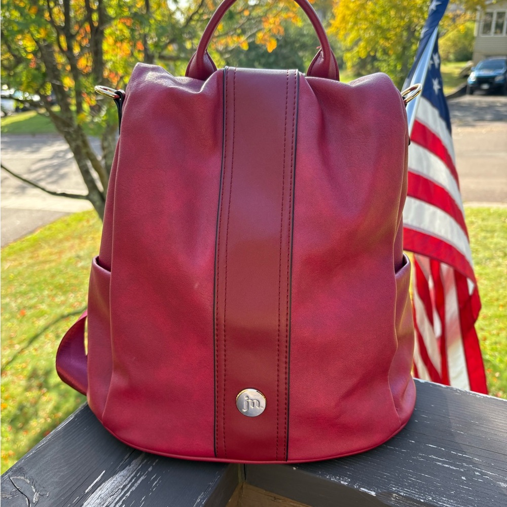 JM Collection Cherry Red Backpack